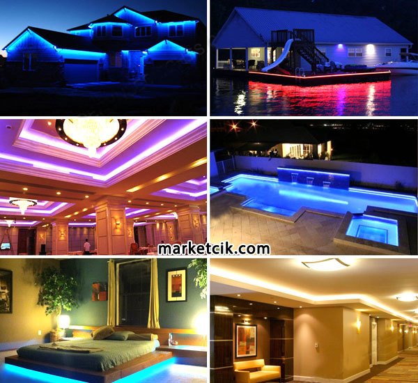 Ayaz İç ve Dış Mekan 220 Volt Şerit Led Kırmızı Işık 50 Metre