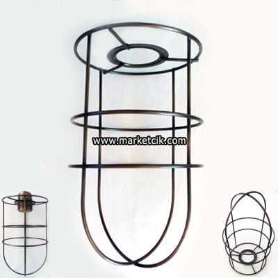 Dekoratif Rustik Ampuller İçin Eskitme Tel Kafes Avize, Uzun Gemici Model