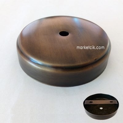 Marketcik Avize, Abajur İçin Yuvarlak Eskitme Metal Rozans 10 cm