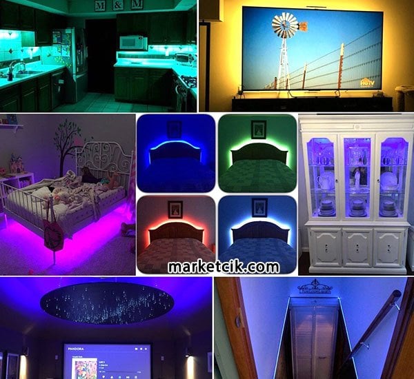 Ayaz İç ve Dış Mekan 220 Volt Şerit Led Fiş Aparatlı Tak Çalıştır Beyaz Işık