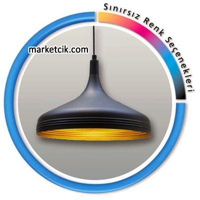 Dekoratif Siyah Retro Sarkıt Avize, Tekli Modern Avize