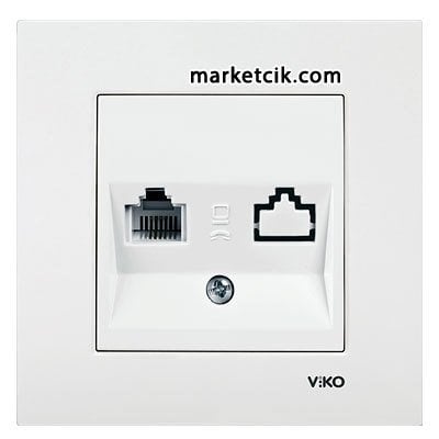 Viko by Panasonic Karre Krem Tekli Nümeris Telefon Prizi RJ11