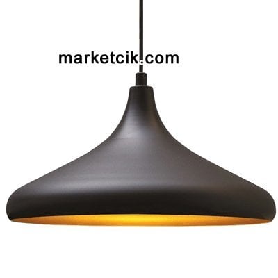 Marketcik Dekoratif Siyah Retro Sarkıt Avize, Tekli Modern Avize