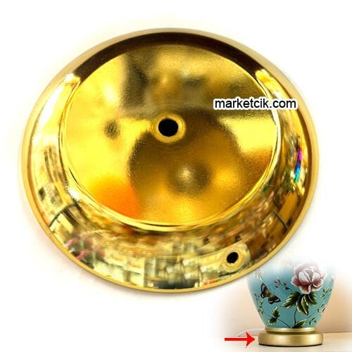 Vazo, Çini, Su Kabağı Aydınlatma ve Masa Lambası İçin Parlak Sarı Metal Taban 16-11cm