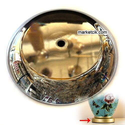 Vazo, Çini, Su Kabağı Aydınlatma ve Masa Lambası İçin Krom Metal Taban 16-11cm