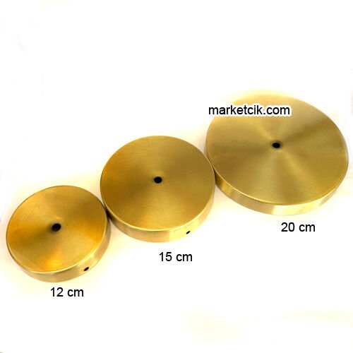 Marketcik Seramik Vazo Masa Lambası İçin Açık Sarı Eskitme Metal Tabanlık 12-15-20 cm