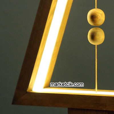 Marketcik Dekoratif Ahşap Abajur Model Mıknatıslı Led Masa Lambası