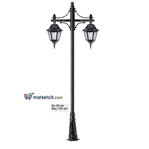 Ayaz 250x80 ABS Altıgen Fenerli Park Bahçe Aydınlatma Direği