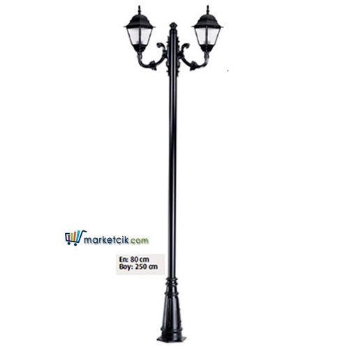 Ayaz 250x80 ABS Kare Fenerli Park Bahçe Aydınlatma Direği