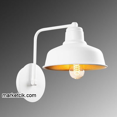 Marketcik Dekoratif Beyaz Retro Duvar Aplik