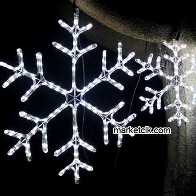 35 cm ve 50 cm Led Kartanesi Yılbaşı Süslemesi, Dekoratif Led Yılbaşı Aydınlatma, Beyaz Işık