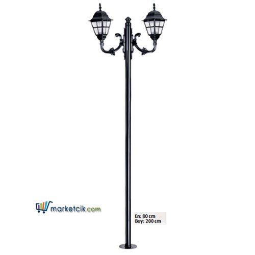 Ayaz 200x80 ABS Çıtalı Fenerli Park Bahçe Aydınlatma Direği