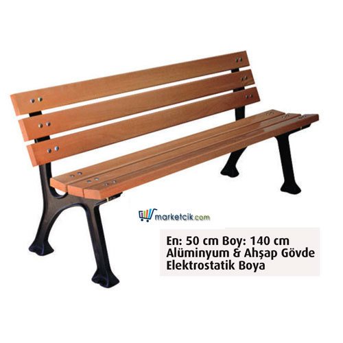 Ayaz 140x50 Alüminyum Döküm Ayaklı Ahşap Park Bahçe Oturma Bankları