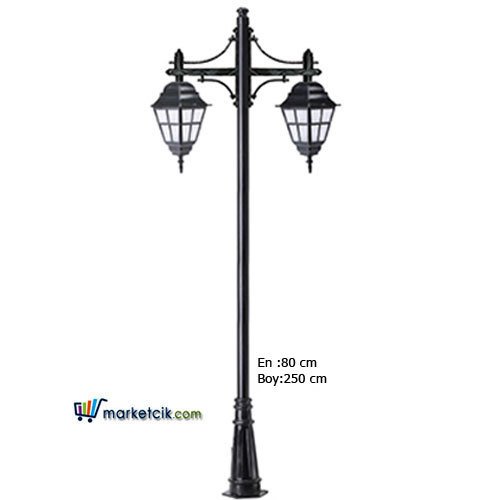 Ayaz 250x80 ABS Çıtalı Fenerli Park Bahçe Aydınlatma Direği