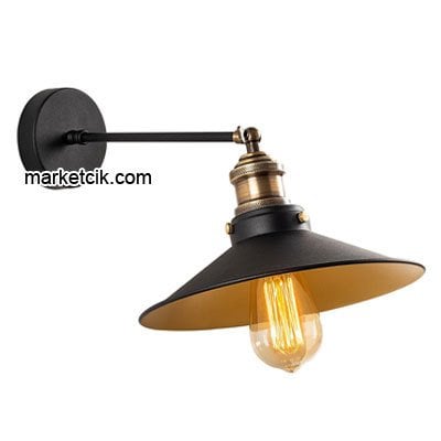 Marketcik Dekoratif Siyah Retro Duvar Aplik