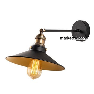 Marketcik Dekoratif Siyah Retro Duvar Aplik