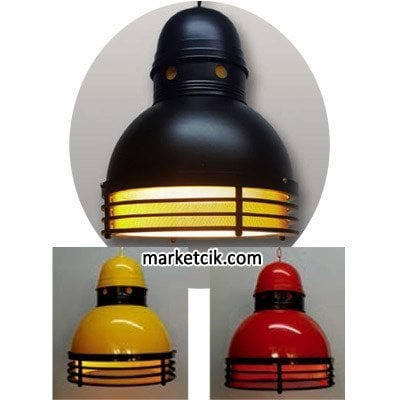 Marketcik Dekoratif Siyah Retro Sarkıt Avize, Tekli Modern Avize