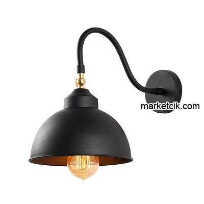 Marketcik Dekoratif Siyah Retro Duvar Aplik