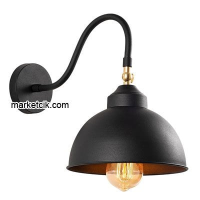 Marketcik Dekoratif Siyah Retro Duvar Aplik
