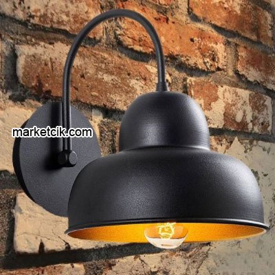 Marketcik Dekoratif Siyah Retro Duvar Aplik