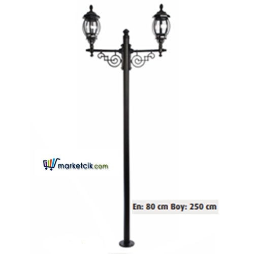 Ayaz 250x80 ABS Sekizgen Fenerli Park Bahçe Aydınlatma Direği