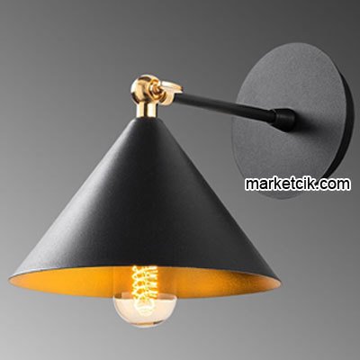 Marketcik Dekoratif Siyah Retro Duvar Aplik