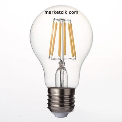 6 Watt E27 Duy Led Filament Ampul, Normal Duy Klasik Model Led Ampul