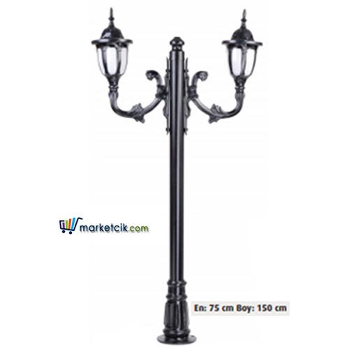 Ayaz 150x75 ABS Yuvarlak Fenerli Park Bahçe Aydınlatma Direği
