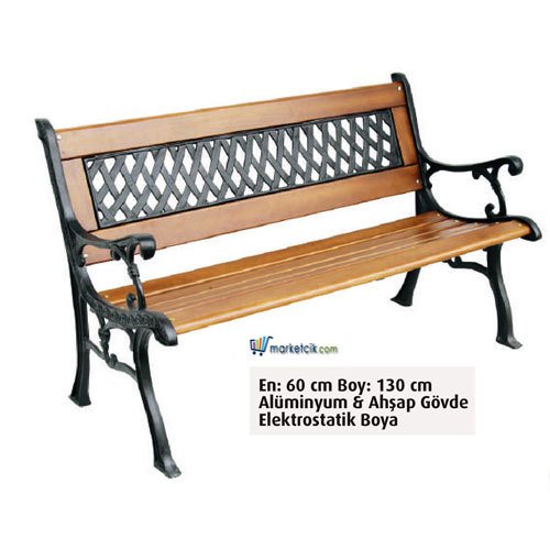 Ayaz 130x60 Alüminyum Döküm Ayaklı Ahşap Park Bahçe Oturma Bankları