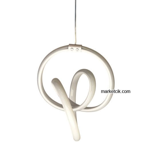 Marketcik Beyaz Tekli Sarkıt Led Avize 3 Renk Işıklı TRZ-034