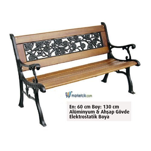 Ayaz 130x60 Alüminyum Döküm Ayaklı Ahşap Park Bahçe Oturma Bankları