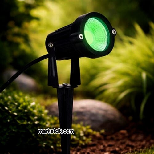 Marketcik 5 Watt Yeşil Led Işık Set Üstü-Kazıklı Çim Armatür