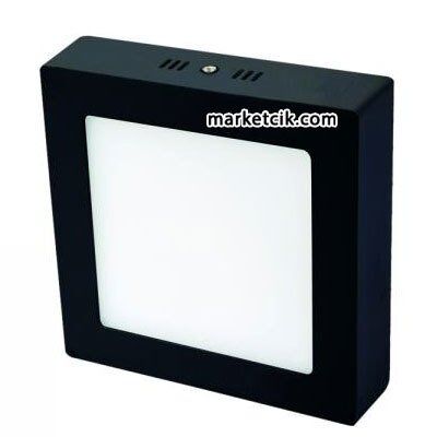 Sıva Üstü Siyah Kasa 24 Watt Kare Led Panel Armatür Beyaz Işık