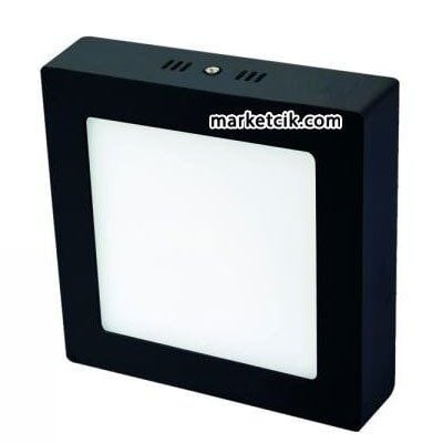 Sıva Üstü Siyah Kasa 24 Watt Kare Led Panel Armatür Beyaz Işık