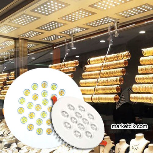 Marketcik 22 Watt Yuvarlak Kuyumcu Led Armatür 15,5 cm