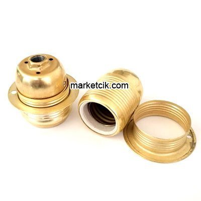 Marketcik Sarı Halkalı Metal E27 Duy Dekoratif Standart Avize Ampul Duyu