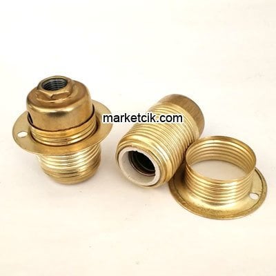 Marketcik Sarı Halkalı Metal E14 Duy Dekoratif Standart Avize Ampul Duyu
