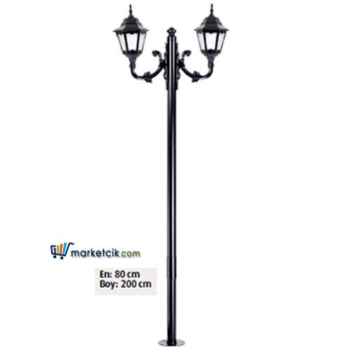 Ayaz 200x80 ABS Altıgen Fenerli Park Bahçe Aydınlatma Direği