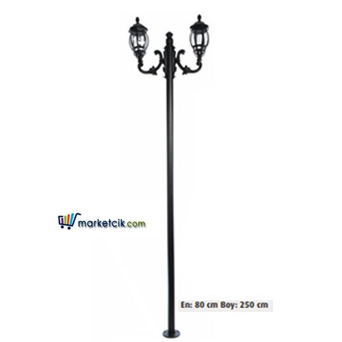 Ayaz 250x80 ABS Sekizgen Fenerli Park Bahçe Aydınlatma Direği