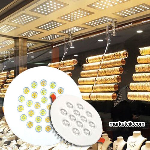 Marketcik 50 Watt Yuvarlak Kuyumcu Led Armatür 23 cm