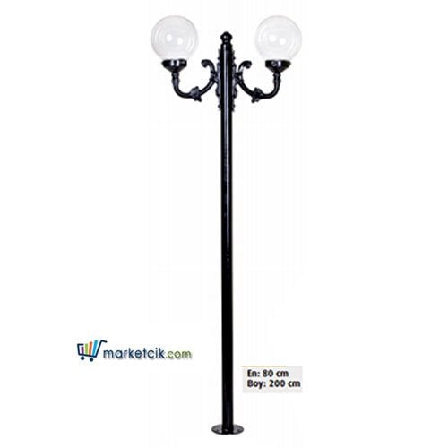 Ayaz 200x80 Şeffaf Glop Camlı Park Bahçe Aydınlatma Direği