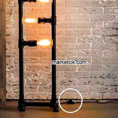 Marketcik Lambader Yer Tipi Beyaz Arapuar Aç Kapa Anahtar Buton