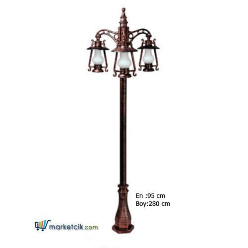 Ayaz 280x95 Alüminyum 4 Kafalı Gaz Lamba Park Bahçe Aydınlatma Direği