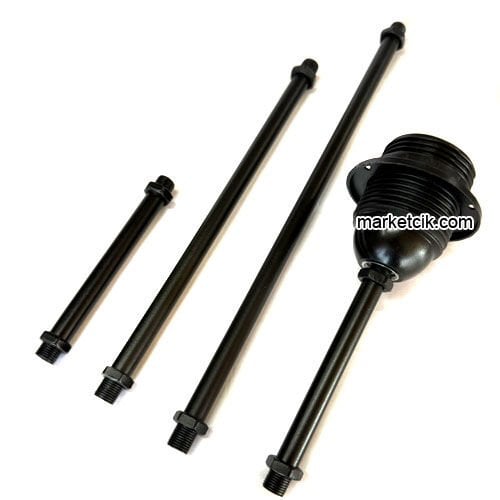 Siyah Avize Masa Lambası Uzatma Borusu Tij 10-20-25-30 cm