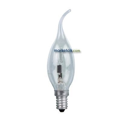 28 Watt E14 Klasik Kıvrık Normal Halojen Avize Ampulü, 40 Watt Işık
