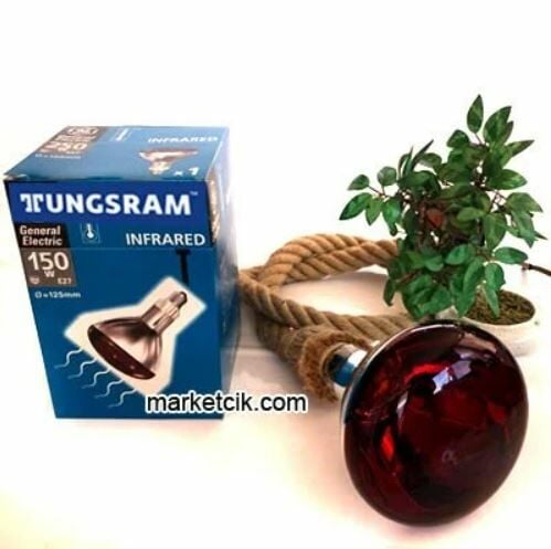 General-Tungsram 150 Watt İnfrared Isıtan Lamba-Ampul, Kırmızı Işık
