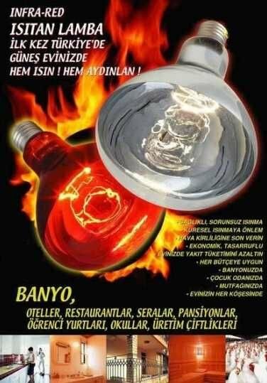General-Tungsram 150 Watt İnfrared Isıtan Lamba-Ampul, Kırmızı Işık