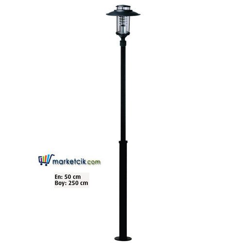 Ayaz 250x50 Uzaylı Model Siyah Metal Sokak Park Bahçe Aydınlatma Direği
