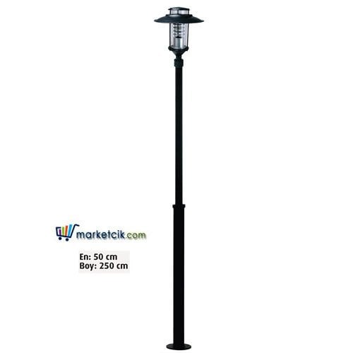 Ayaz 250x50 Uzaylı Model Siyah Metal Sokak Park Bahçe Aydınlatma Direği