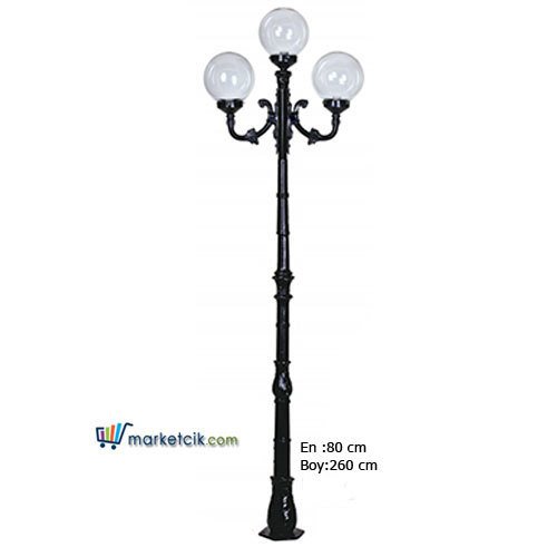 Ayaz 260x80 25 lik Akrilik Gloplu Park Bahçe Aydınlatma Direği